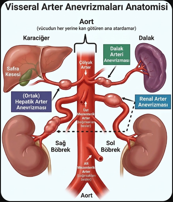 Visseral arter anevrizmaları anatomisi